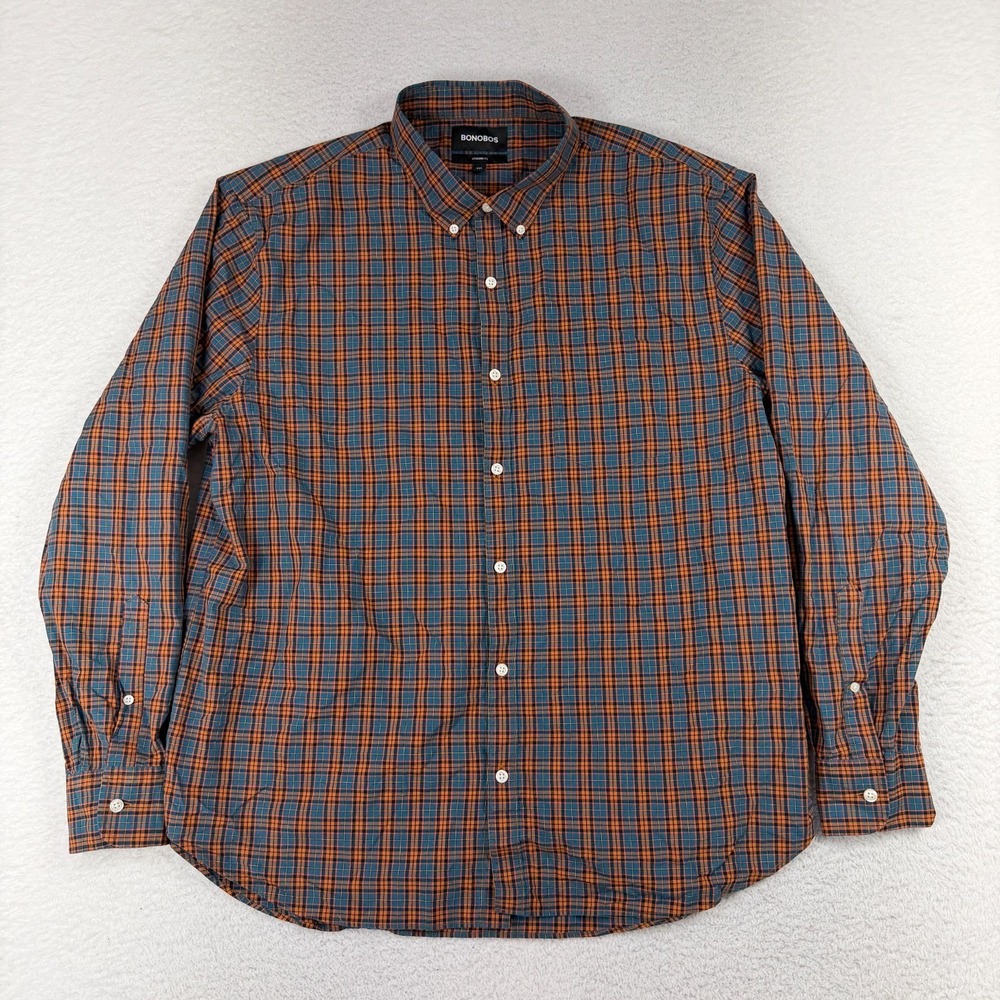 Bonobos Shirt Mens XXL Button Up Long Sleeve Standard Fit Adult Collared Plaid